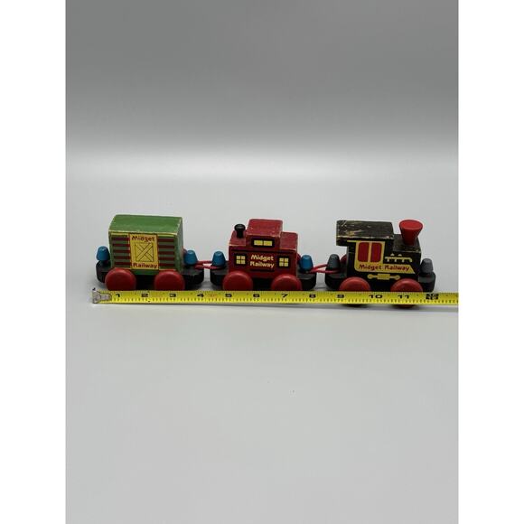 Vintage Montgomery Schoolhouse Inc. Wooden Train Midget Railway 3 Piece READ - Picture 5 of 7